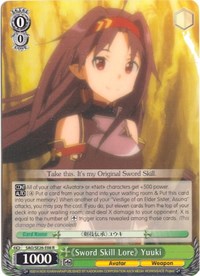 "Sword Skill Lore" Yuuki (SAO/SE26-E08 R) [Sword Art Online II Vol.2] | Cracking-Singles