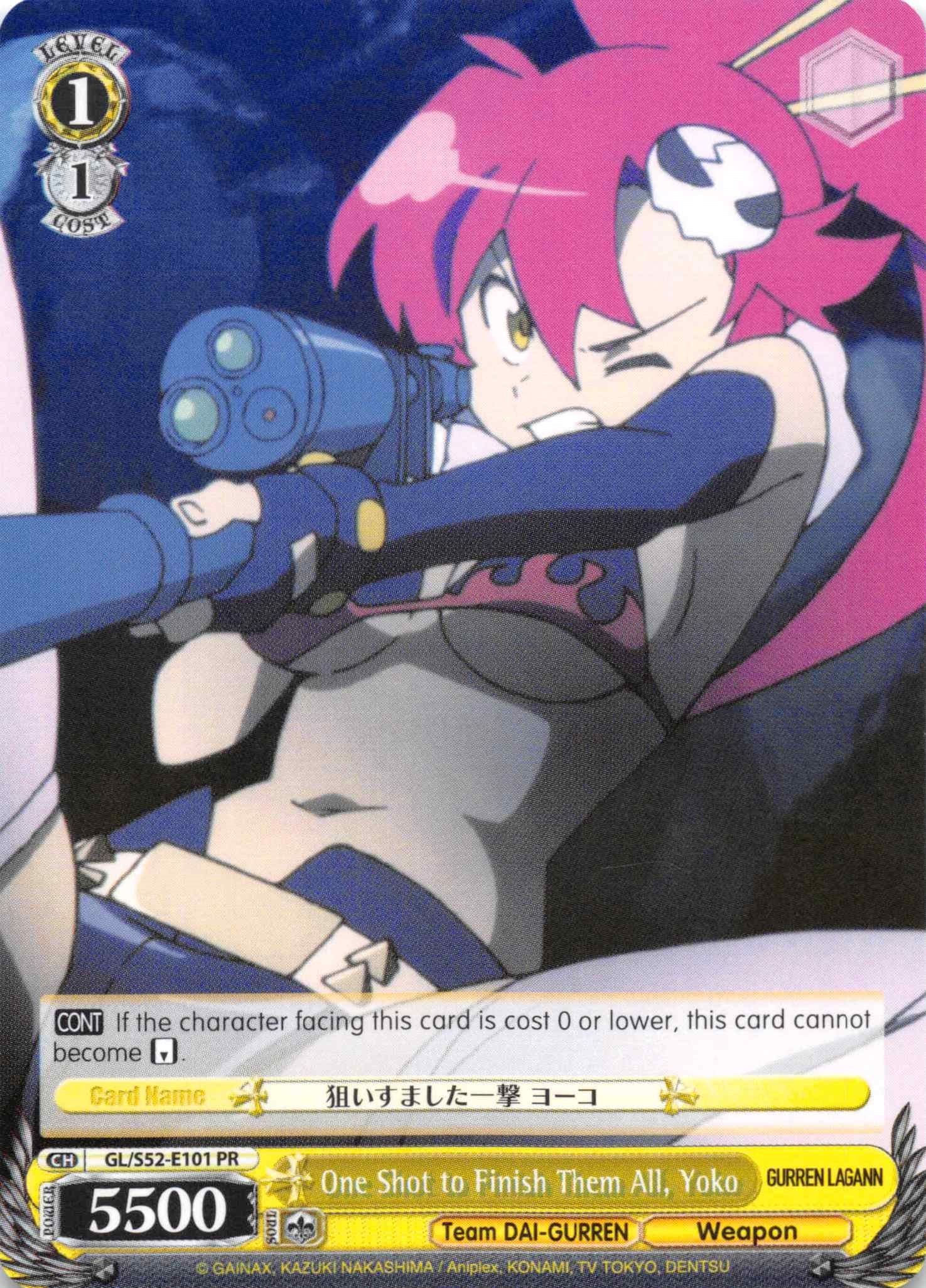 One Shot to Finish Them All, Yoko (GL/S52-E101 PR) (Promo) [Gurren Lagann] | Cracking-Singles