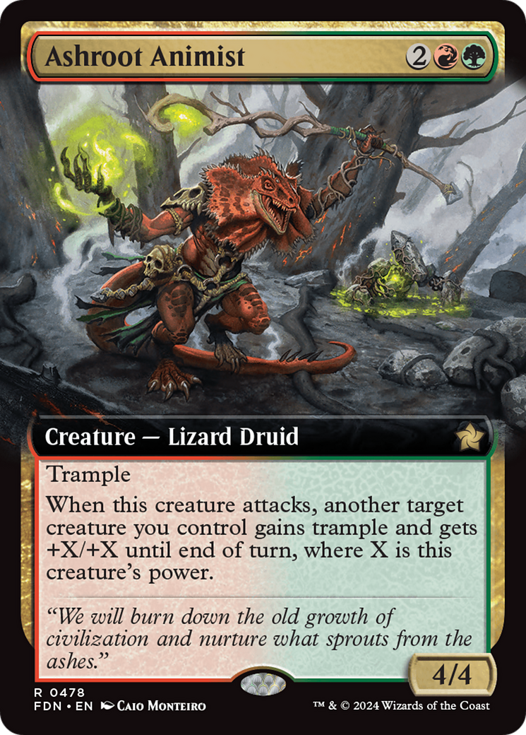 Ashroot Animist (Extended Art) [Foundations] | Cracking-Singles
