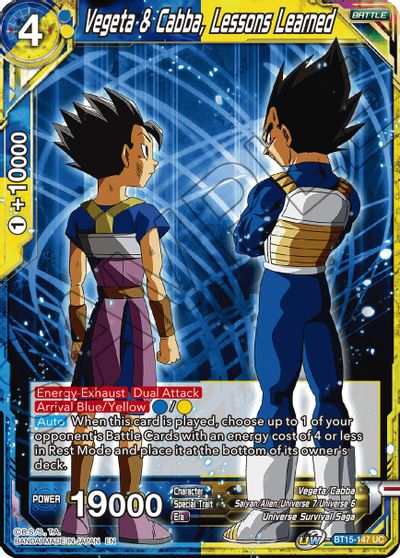 Vegeta & Cabba, Lessons Learned (BT15-147) [Saiyan Showdown] | Cracking-Singles