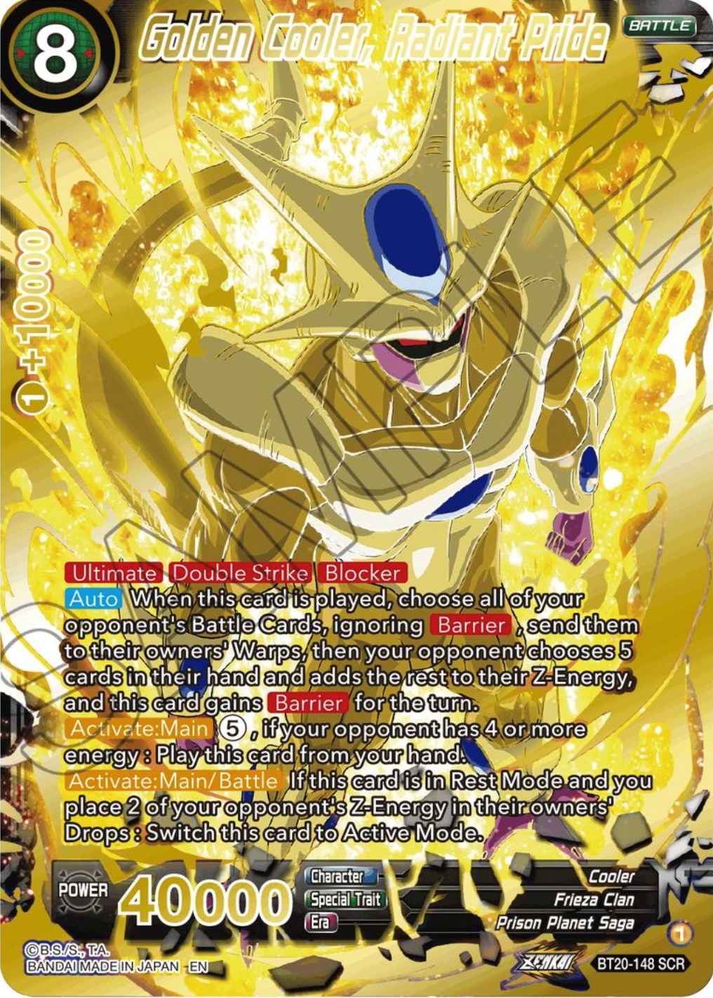 Golden Cooler, Radiant Pride (SCR) (BT20-148) [Power Absorbed] | Cracking-Singles