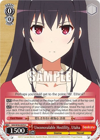Unconcealable Hostility, Utaha [Saekano: How to Raise a Boring Girlfriend] | Cracking-Singles