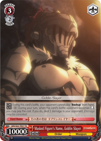 Masked Figure's Name, Goblin Slayer (GBS/S63-TE07 TD) [Goblin Slayer] | Cracking-Singles