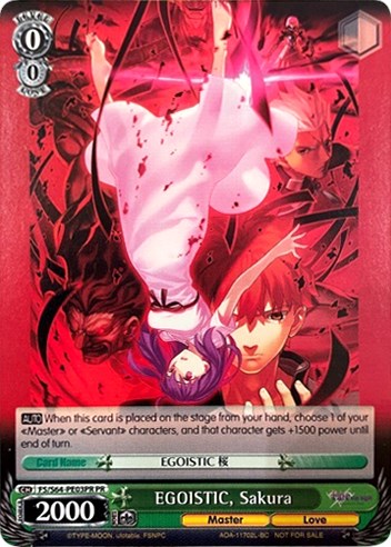 EGOISTIC, Sakura (FS/S64-PE03PR PR) (Promo) [Fate/Stay Night [Heaven's Feel]] | Cracking-Singles