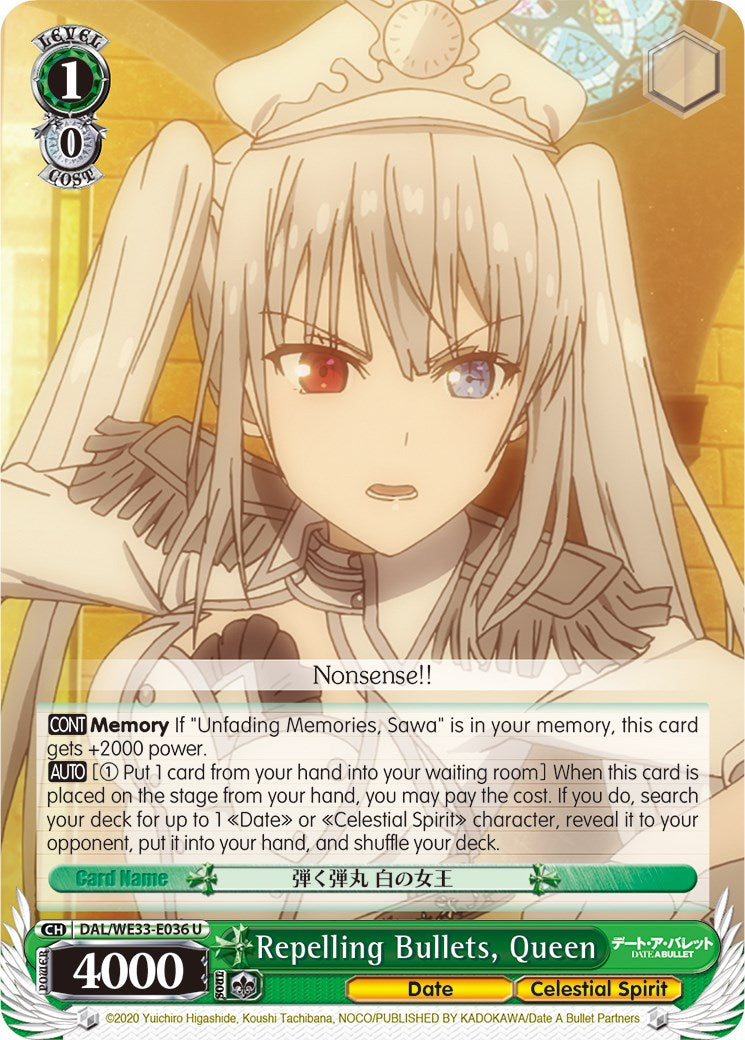 Repelling Bullets, Queen (DAL/WE33-E036 U) (Parallel Foil) [Date A Bullet] | Cracking-Singles
