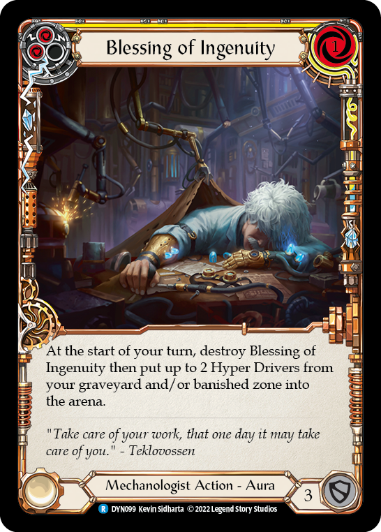 Blessing of Ingenuity (Yellow) [DYN099] (Dynasty)  Rainbow Foil | Cracking-Singles