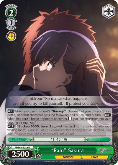 "Rain" Sakura (FS/S64-E038 U) [Fate/Stay Night [Heaven's Feel]] | Cracking-Singles