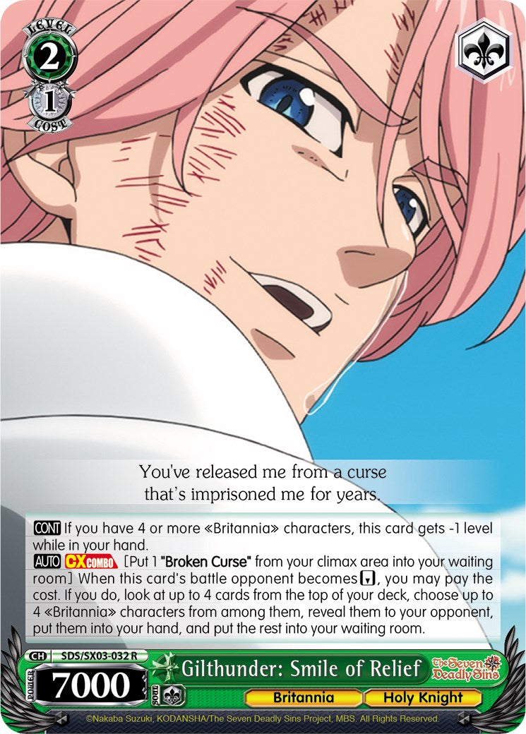 Gilthunder: Smile of Relief (SDS/SX03-032 R) [The Seven Deadly Sins] | Cracking-Singles