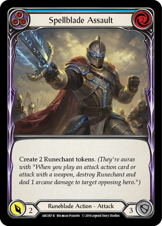 Spellblade Assault (Blue) [ARC087-R] (Arcane Rising)  1st Edition Normal | Cracking-Singles