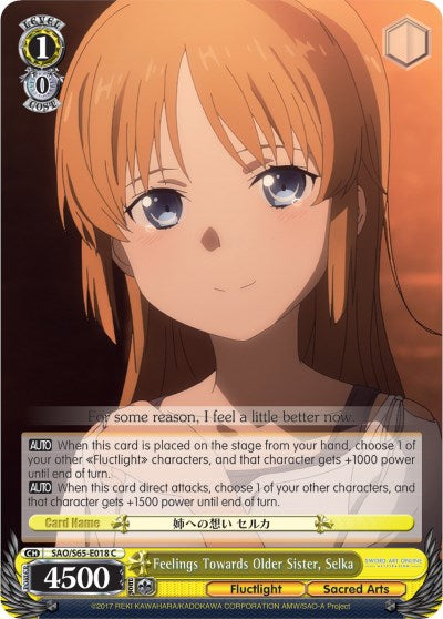 Feelings Towards Older Sister, Selka (SAO/S65-E018 C) [Sword Art Online -Alicization-] | Cracking-Singles