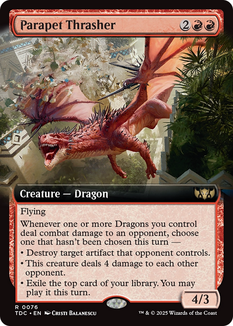 Parapet Thrasher (Extended Art) [Tarkir: Dragonstorm Commander] | Cracking-Singles