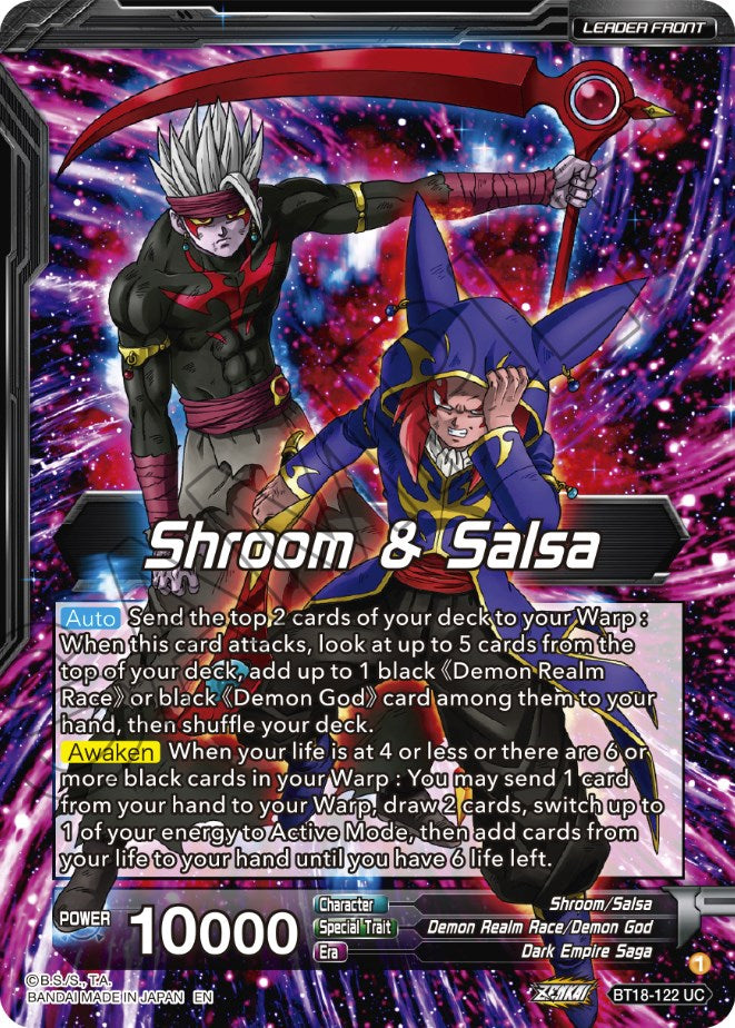 Shroom & Salsa // Demon God Shroom & Salsa, Deadly Genius (BT18-122) [Dawn of the Z-Legends] | Cracking-Singles