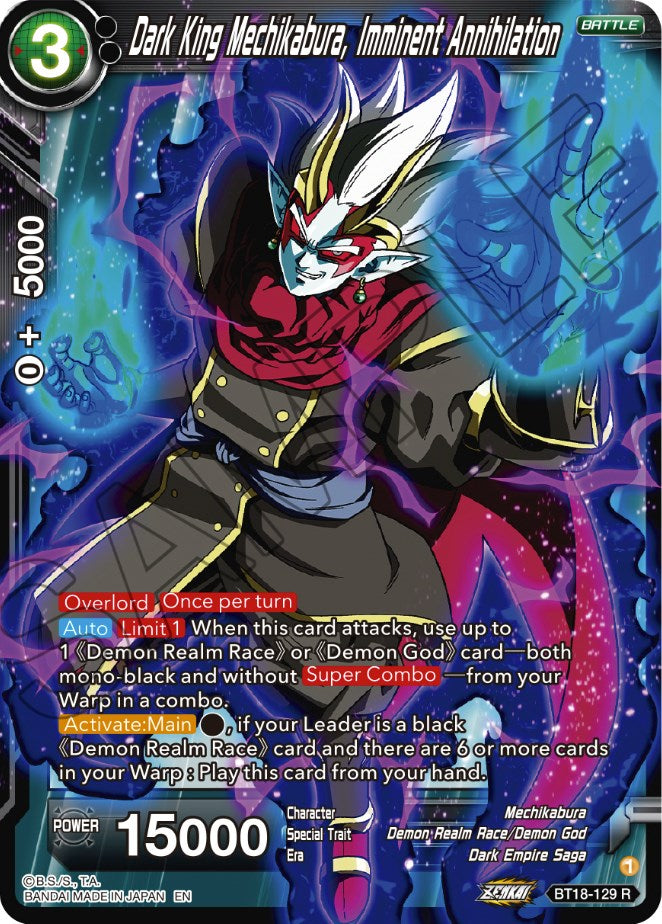 Dark King Mechikabura, Imminent Annihilation (BT18-129) [Dawn of the Z-Legends] | Cracking-Singles