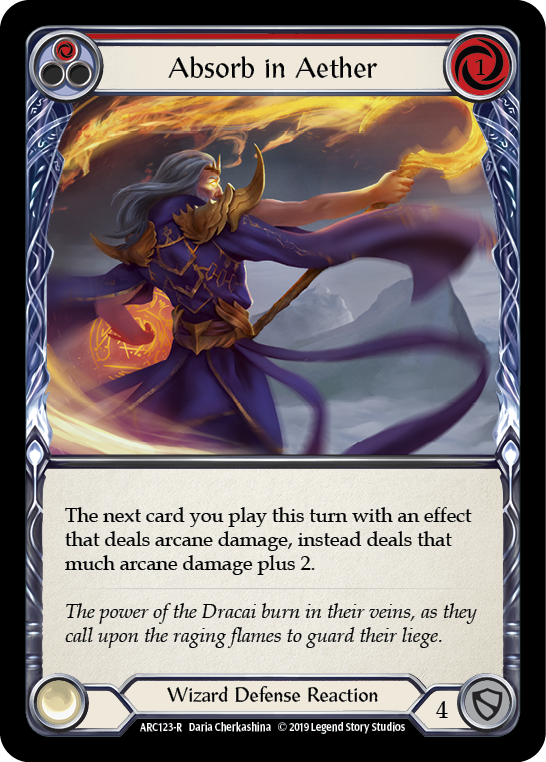 Absorb in Aether (Red) [ARC123-R] (Arcane Rising)  1st Edition Rainbow Foil | Cracking-Singles