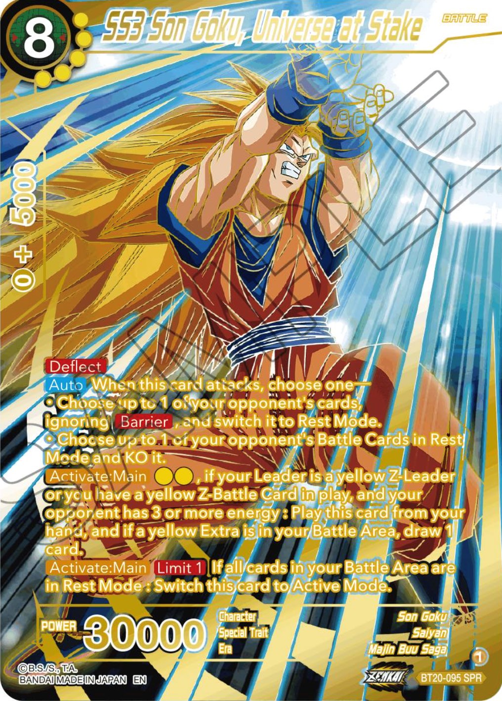 SS3 Son Goku, Universe at Stake (SPR) (BT20-095) [Power Absorbed] | Cracking-Singles
