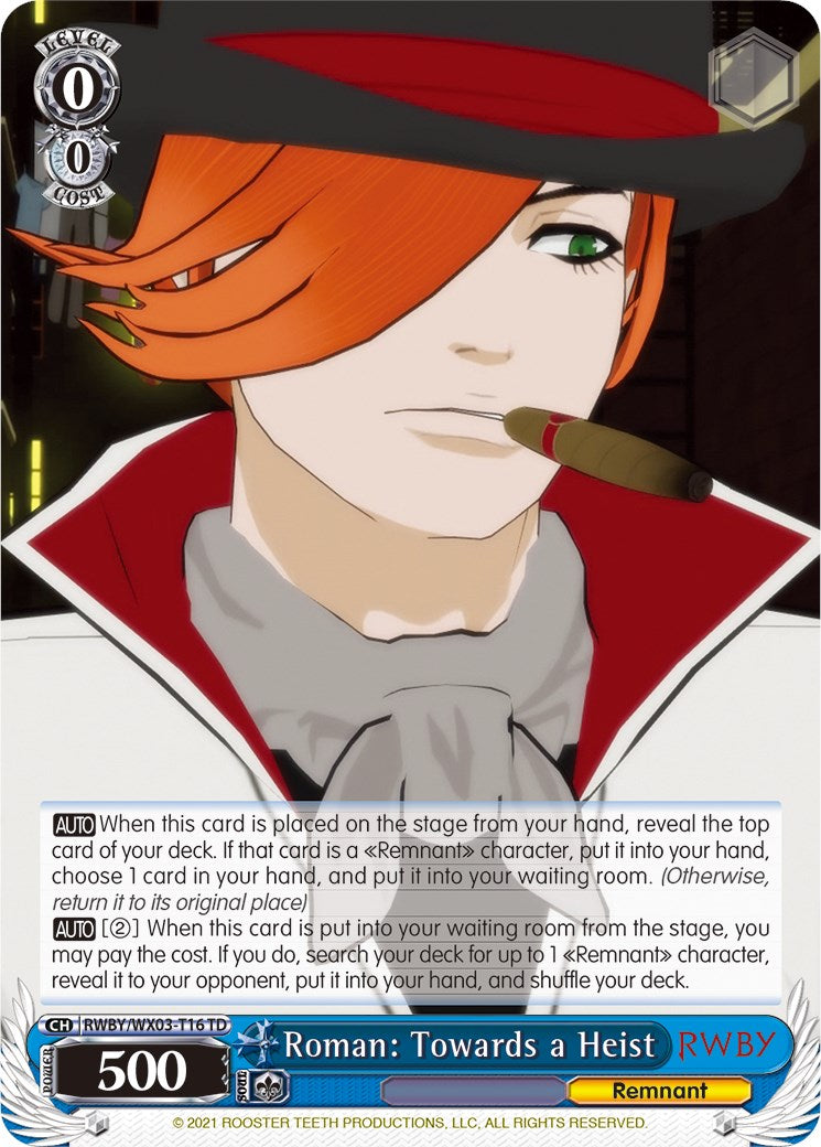 Roman: Towards a Heist (RWBY/WX03-T16 TD) [RWBY] | Cracking-Singles