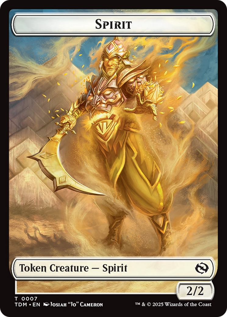 Spirit (0006) // Spirit (0007) Double-Sided Token [Tarkir: Dragonstorm Tokens] | Cracking-Singles