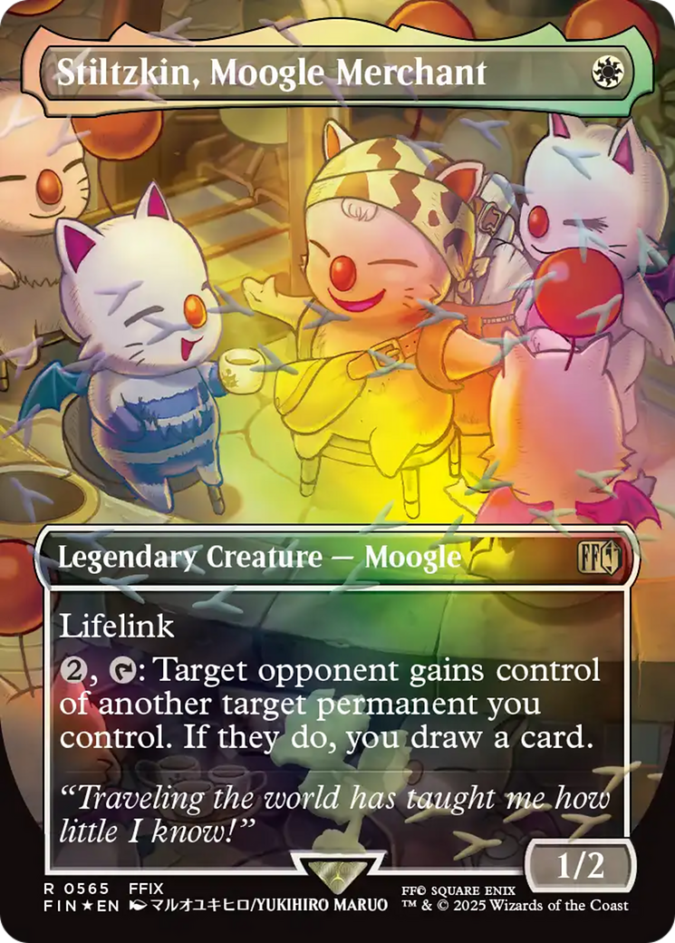 Stiltzkin, Moogle Merchant (Borderless) (Chocobo Track Foil) [FINAL FANTASY] | Cracking-Singles