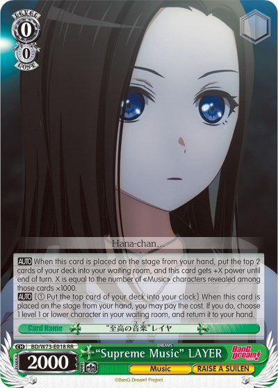 "Supreme Music" LAYER (BD/W73-E018 RR) [BanG Dream! Vol.2] | Cracking-Singles