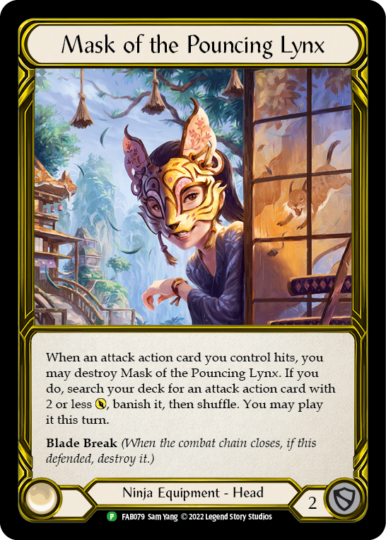 Mask of the Pouncing Lynx (Golden) [FAB079] (Promo)  Cold Foil | Cracking-Singles