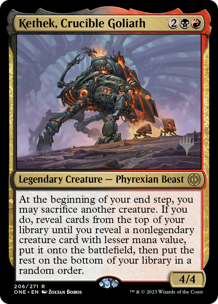 Kethek, Crucible Goliath (Promo Pack) [Phyrexia: All Will Be One Promos] | Cracking-Singles
