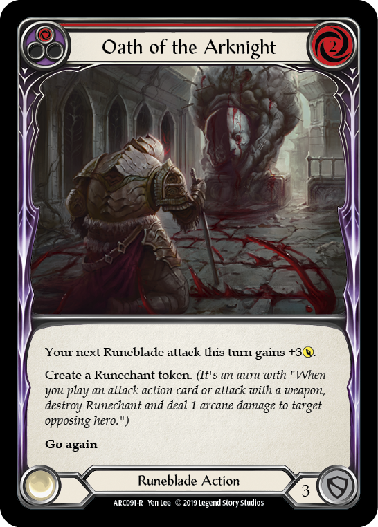 Oath of the Arknight (Red) [ARC091-R] (Arcane Rising)  1st Edition Normal | Cracking-Singles