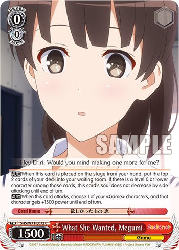 What She Wanted, Megumi [Saekano How to Raise a Boring Girlfriend. flat] | Cracking-Singles