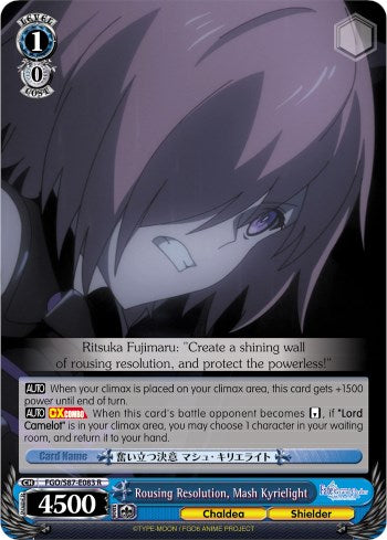 Rousing Resolution, Mash Kyrielight (FGO/S87-E083 R) [Fate/Grand Order THE MOVIE Divine Realm of the Round Table: Camelot] | Cracking-Singles