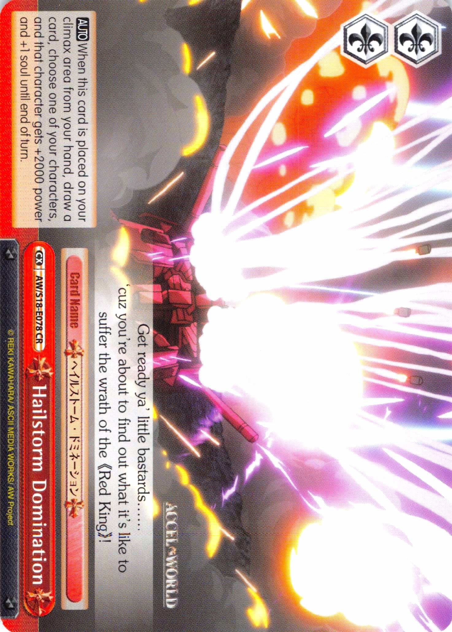Hailstorm Domination (AW/S18-E078 CR) [Accel World] | Cracking-Singles