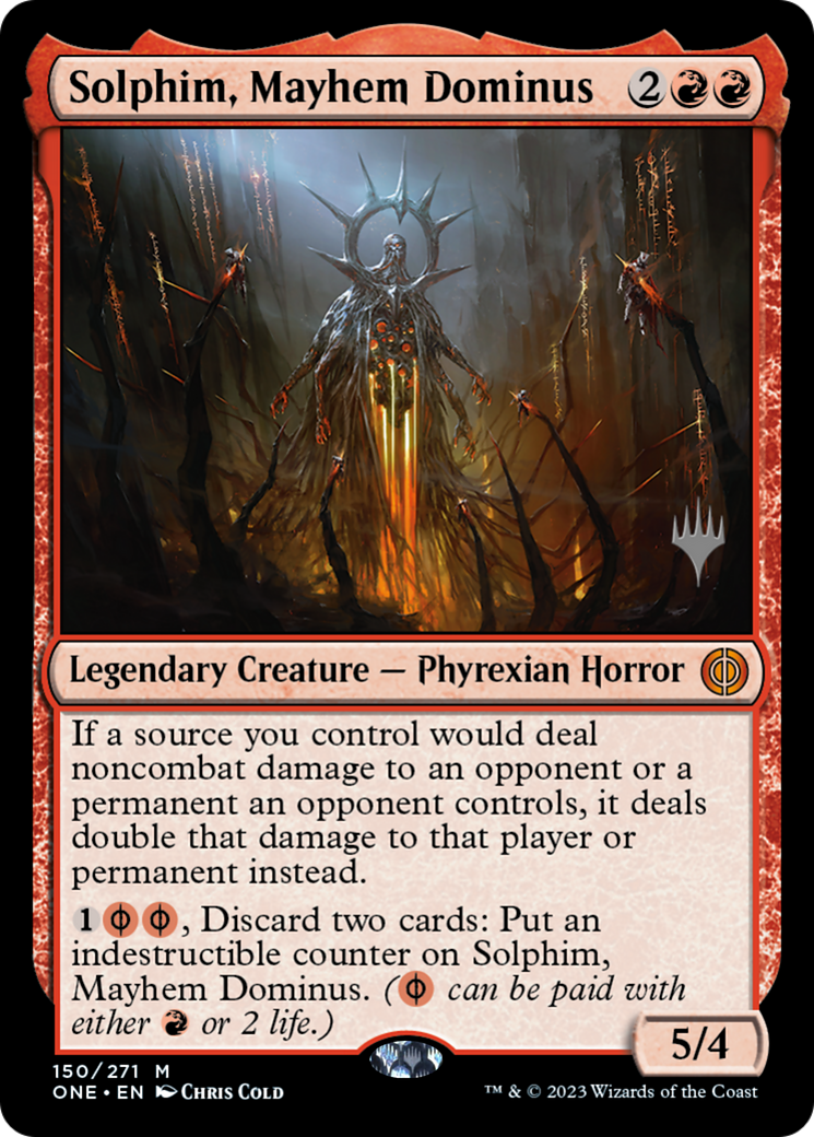 Solphim, Mayhem Dominus (Promo Pack) [Phyrexia: All Will Be One Promos] | Cracking-Singles