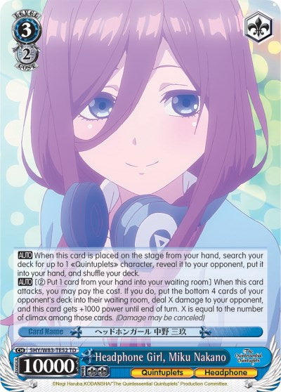 Headphone Girl, Miku Nakano (5HY/W83-TE52 TD) [The Quintessential Quintuplets] | Cracking-Singles