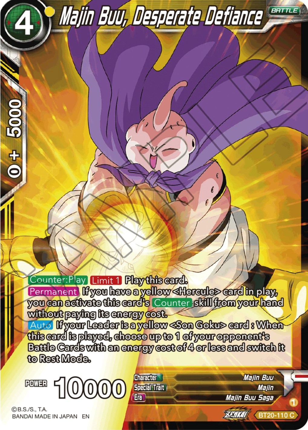 Majin Buu, Desperate Defiance (BT20-110) [Power Absorbed] | Cracking-Singles