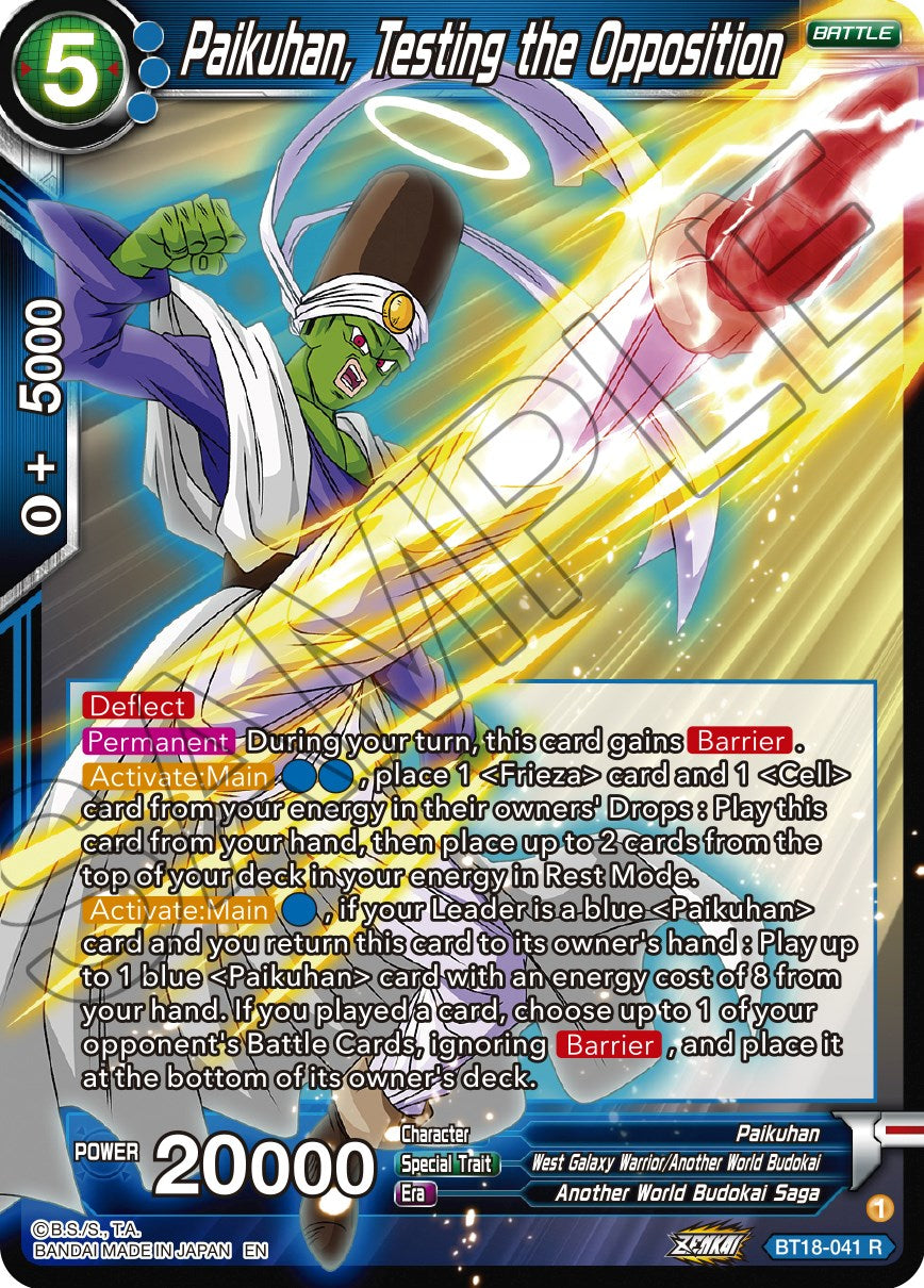 Paikuhan, Testing the Opposition (BT18-041) [Dawn of the Z-Legends] | Cracking-Singles