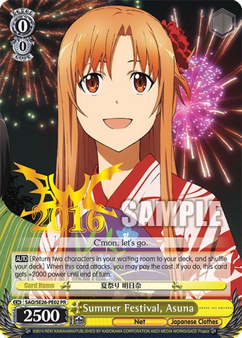 Summer Festival, Asuna (SAO/SE26-PE02 PR) (Promo) [Sword Art Online II Vol.2] | Cracking-Singles