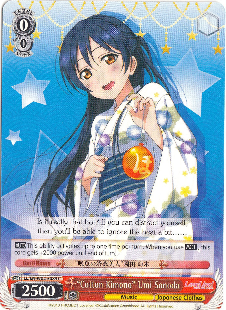 "Cotton Kimono" Umi Sonoda (LL/EN-W02-E089 C) [Love Live! DX Vol.2] | Cracking-Singles