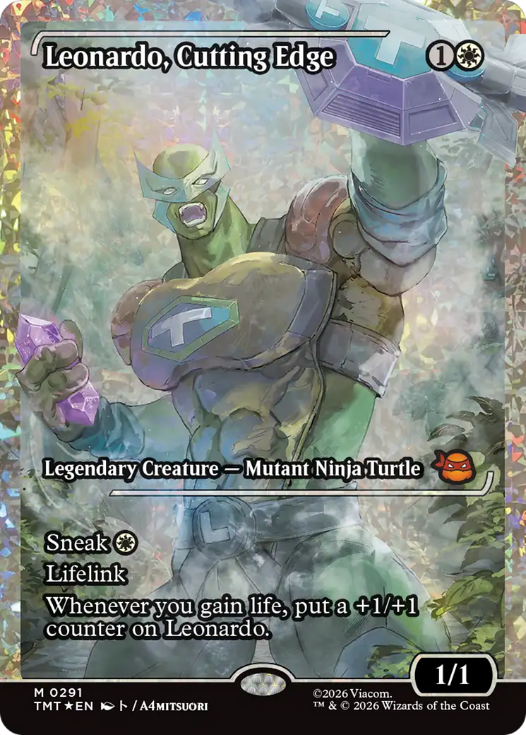 Leonardo, Cutting Edge (Showcase) (Fracture Foil) [Teenage Mutant Ninja Turtles] | Cracking-Singles
