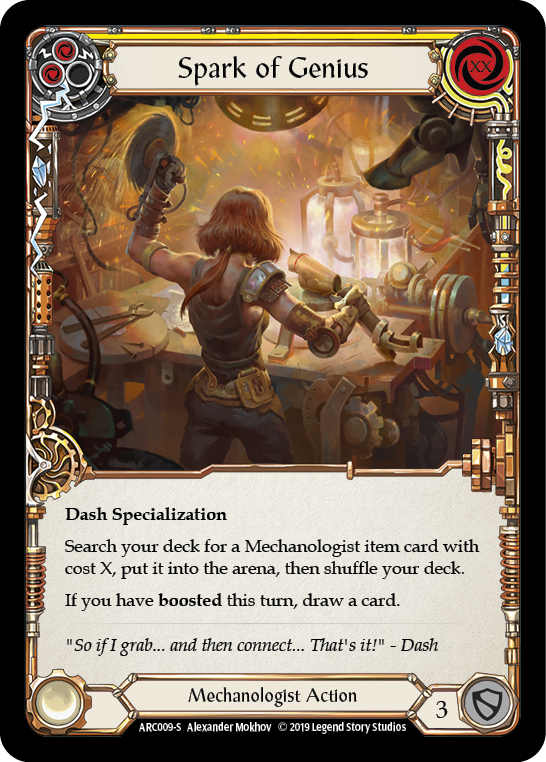 Spark of Genius [ARC009-S] (Arcane Rising)  1st Edition Rainbow Foil | Cracking-Singles