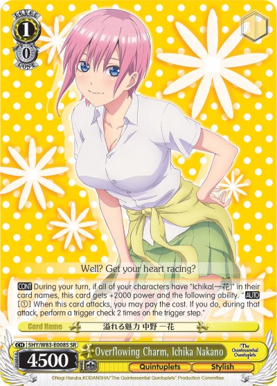 Overflowing Charm, Ichika Nakano (5HY/W83-E008S SR) [The Quintessential Quintuplets] | Cracking-Singles