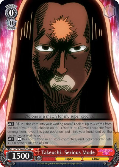 Takeuchi: Serious Mode (MOB/SX02-064 C) [Mob Psycho 100] | Cracking-Singles