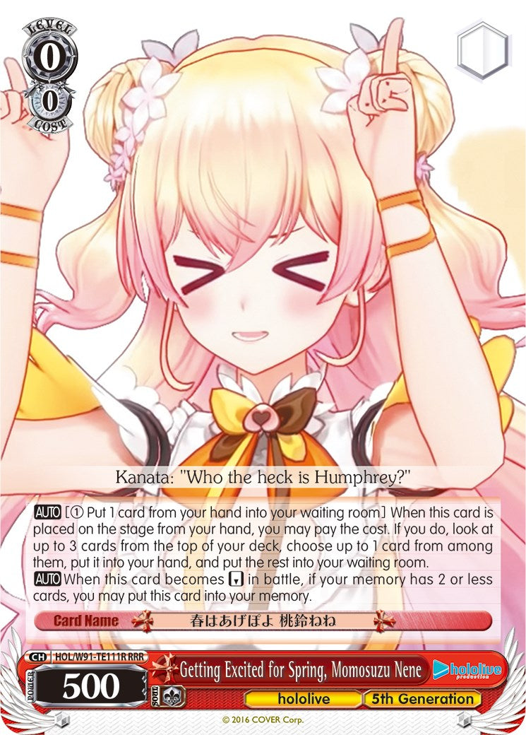 Getting Excited for Spring, Momosuzu Nene (HOL/W91-TE111R RRR) [hololive production] | Cracking-Singles