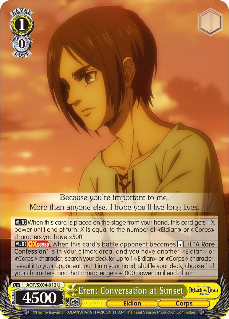 Eren: Conversation at Sunset [Attack On Titan: Final Season] | Cracking-Singles