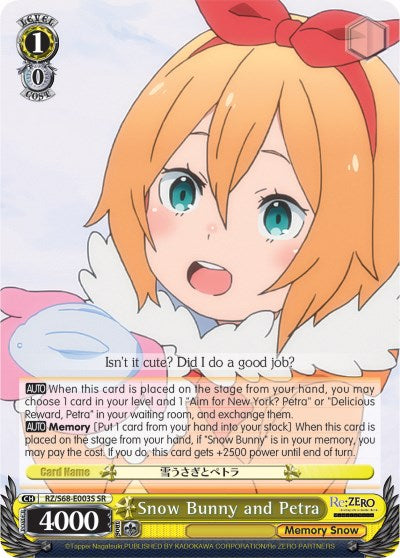 Snow Bunny and Petra (RZ/S68-E003S SR) [Re:ZERO Memory Snow] | Cracking-Singles