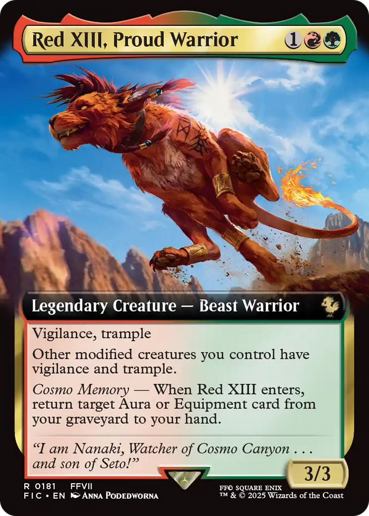 Red XIII, Proud Warrior (Extended Art) [FINAL FANTASY Commander] | Cracking-Singles