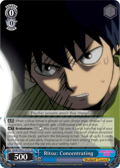 Ritsu: Concentrating (MOB/SX02-073S SR) [Mob Psycho 100] | Cracking-Singles