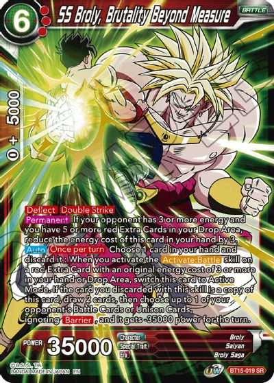 SS Broly, Brutality Beyond Measure (BT15-019) [Saiyan Showdown] | Cracking-Singles