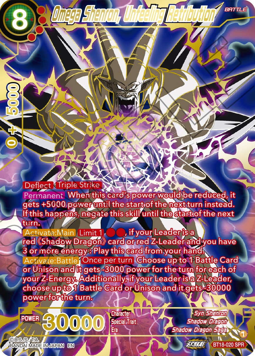 Omega Shenron, Unfeeling Retribution (SPR) (BT18-020) [Dawn of the Z-Legends] | Cracking-Singles