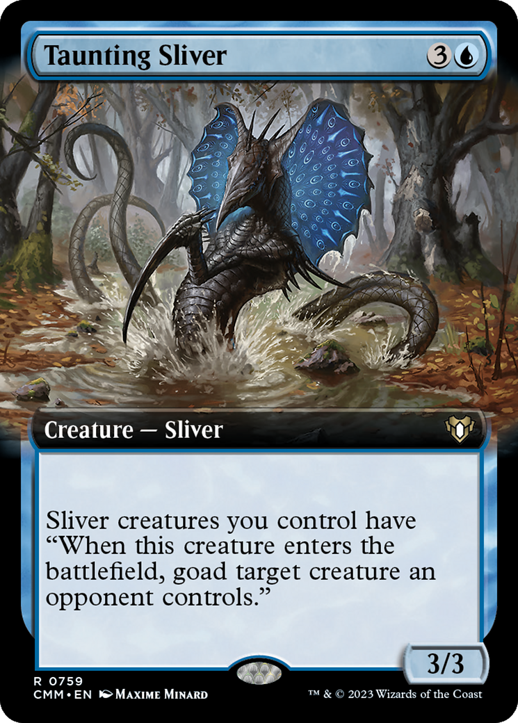 Taunting Sliver (Extended Art) [Commander Masters] | Cracking-Singles