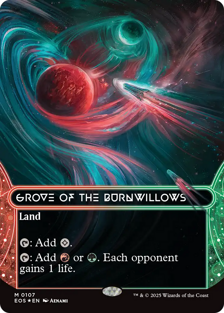 Grove of the Burnwillows (0107) (Borderless) (Galaxy Foil) [Edge of Eternities: Stellar Sights] | Cracking-Singles