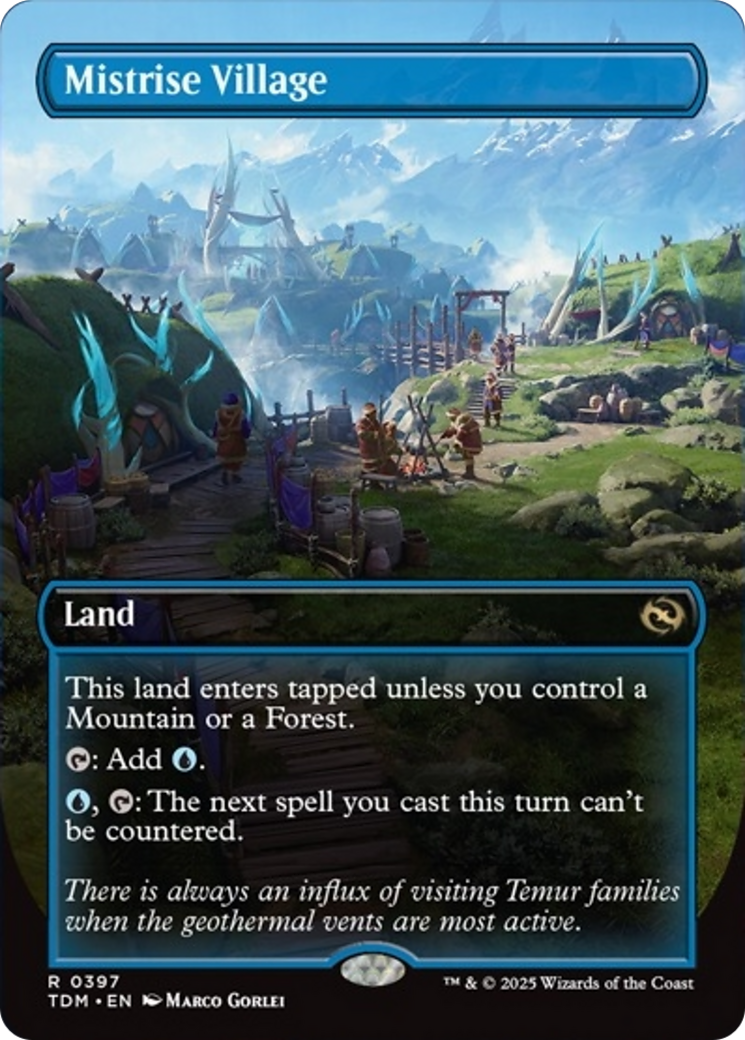 Mistrise Village (Borderless) [Tarkir: Dragonstorm] | Cracking-Singles