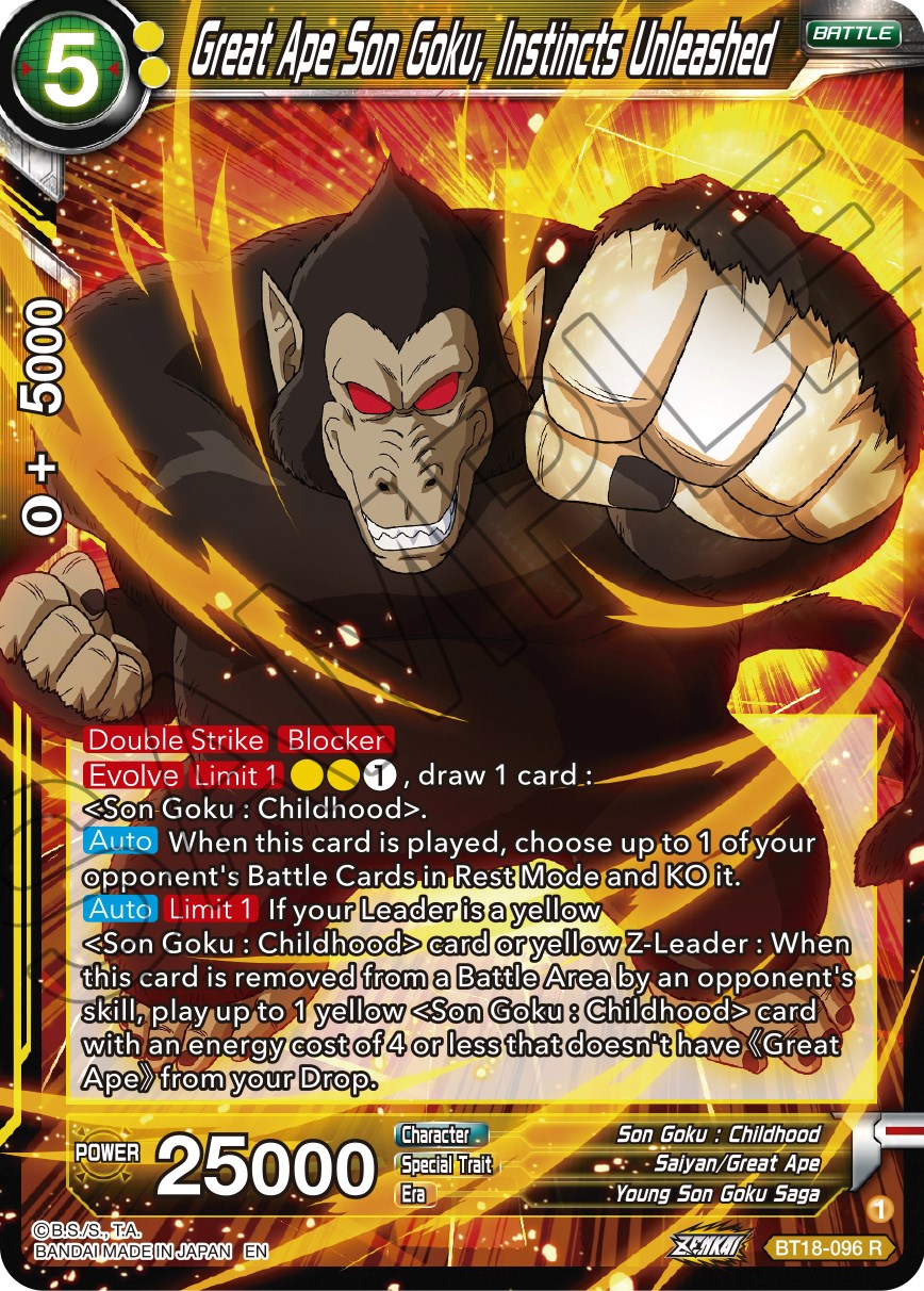 Great Ape Son Goku, Instincts Unleashed (BT18-096) [Dawn of the Z-Legends] | Cracking-Singles